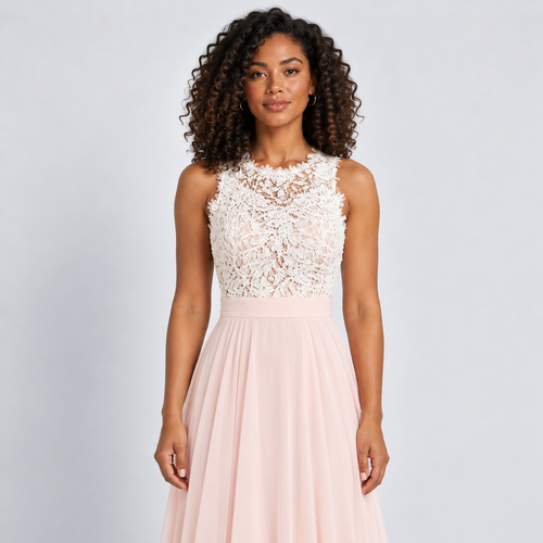 Lace Dress Women's Flowy Fitted Waist Short Sleeve Summer