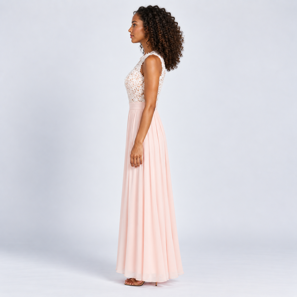 Lace Dress Women's Flowy Fitted Waist Short Sleeve Summer