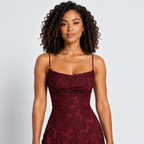 Lace Maxi Dress Women's Backless Lace-Up A-Line Sleeveless