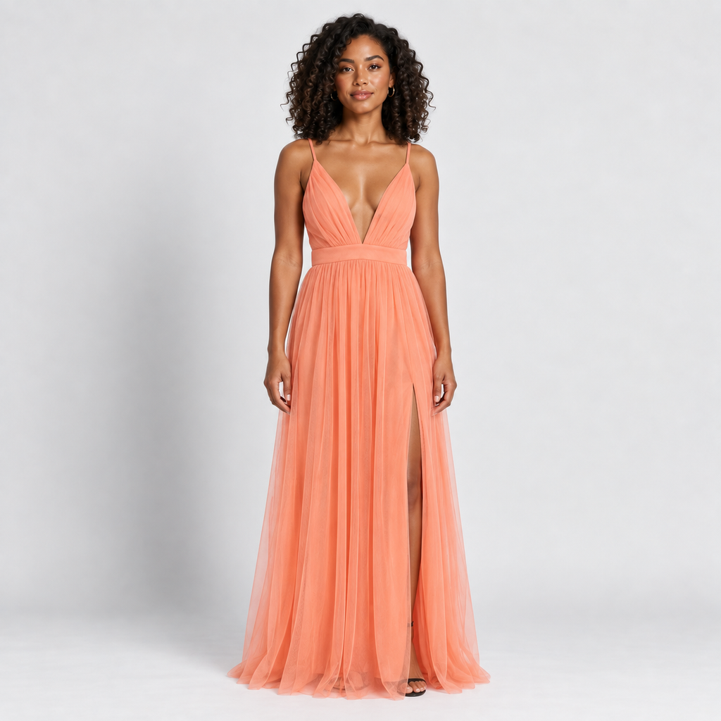 V-Neck Maxi Dress Women's Sleeveless Fitted Waist Lightweight