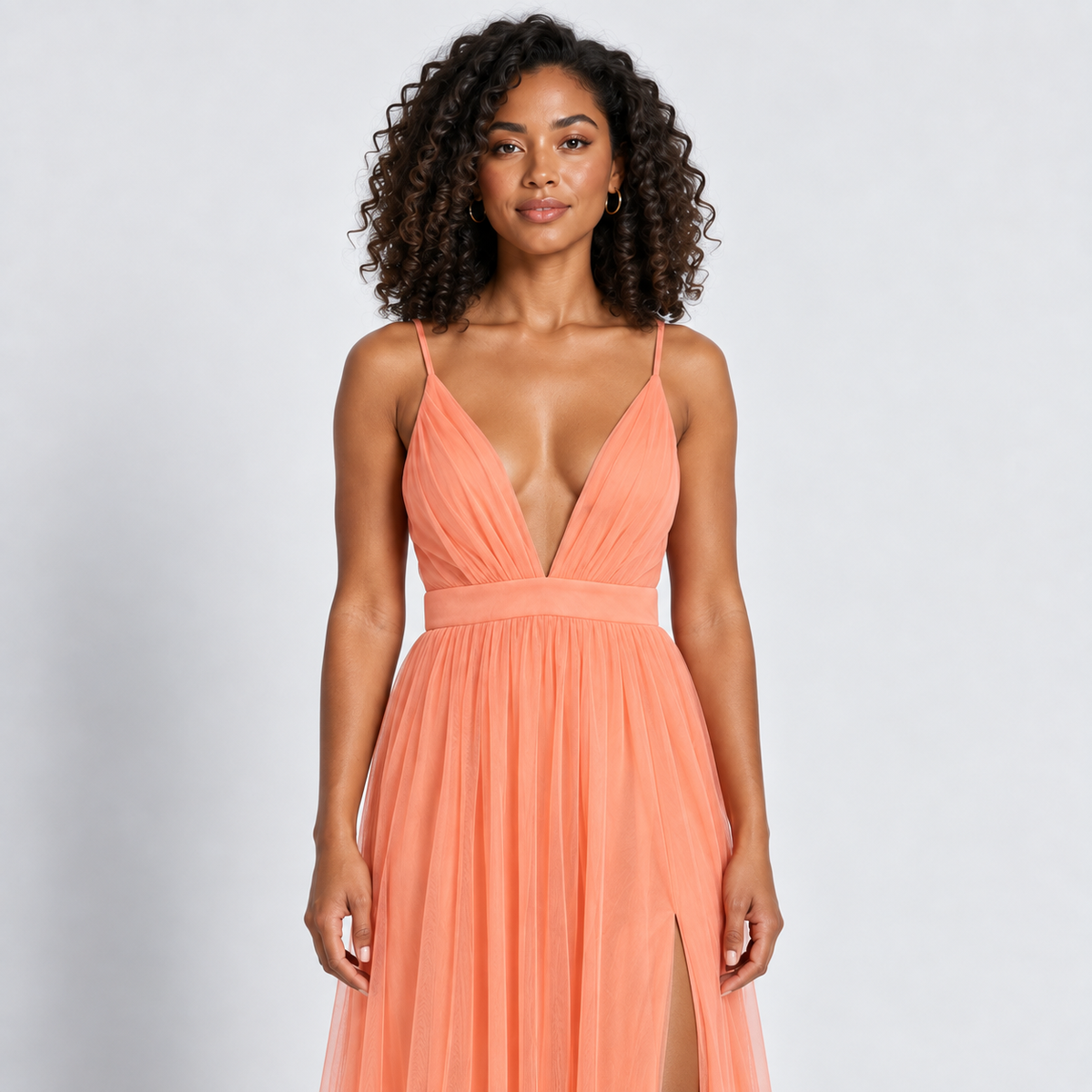V-Neck Maxi Dress Women's Sleeveless Fitted Waist Lightweight