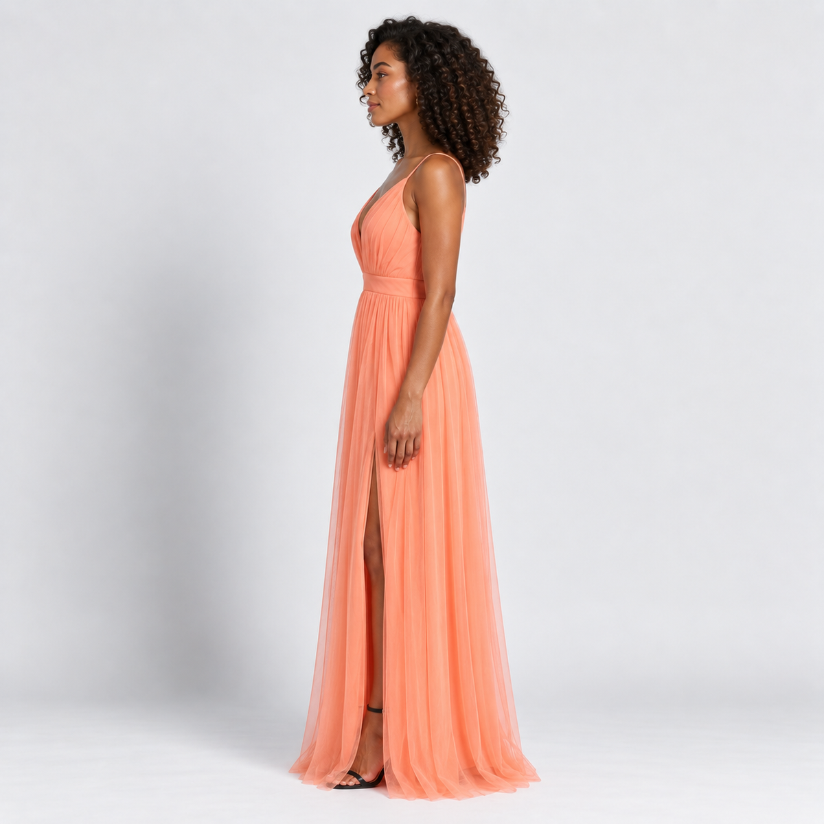 V-Neck Maxi Dress Women's Sleeveless Fitted Waist Lightweight