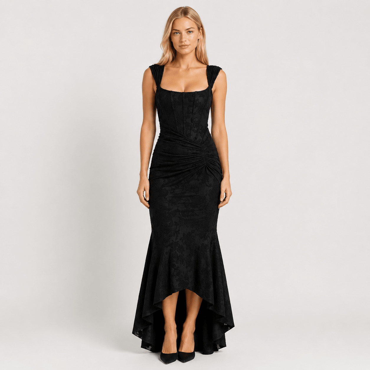 Women's Floral Maxi Dress Round Neck Casual