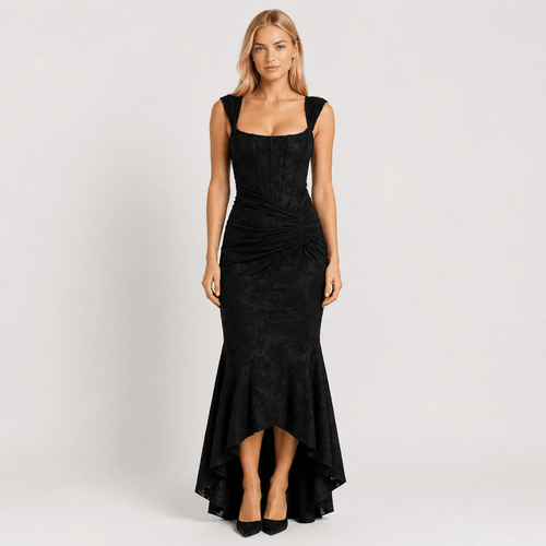 Women's Floral Maxi Dress Round Neck Casual
