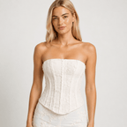 Women's Wedding Guest Mermaid Dress Corset Floral Lace