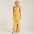 Women's Wedding Guest Dress Sweetheart Neck Ruffle Asymmetric Hem