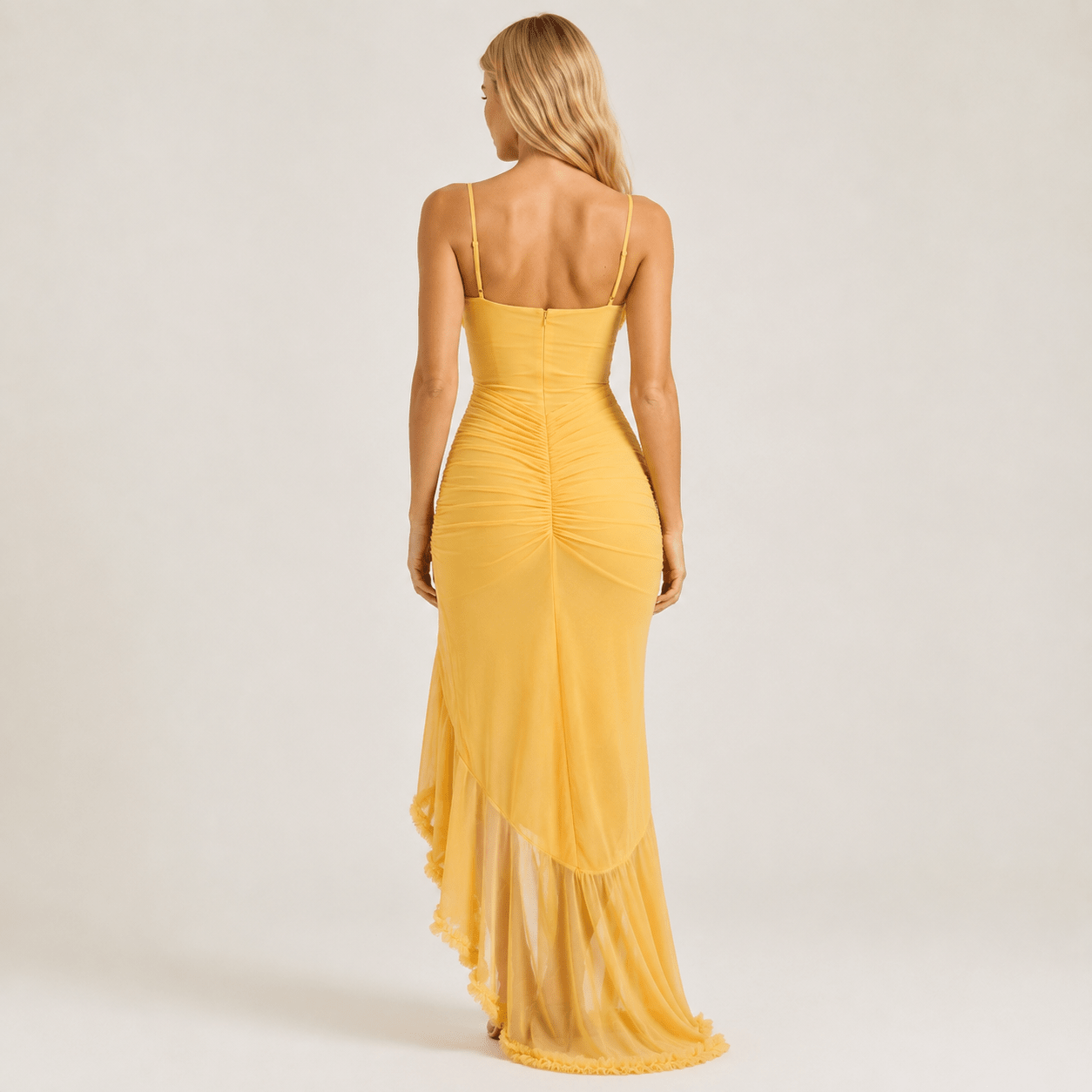 Women's Wedding Guest Dress Sweetheart Neck Ruffle Asymmetric Hem